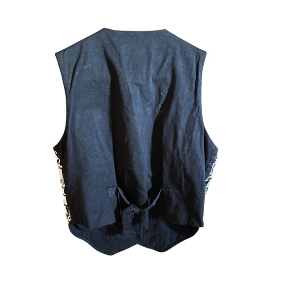 Shaver Lake Quilted Vest Cottagecore Floral Gingham Ribbon Accents Button Medium - Picture 7 of 9